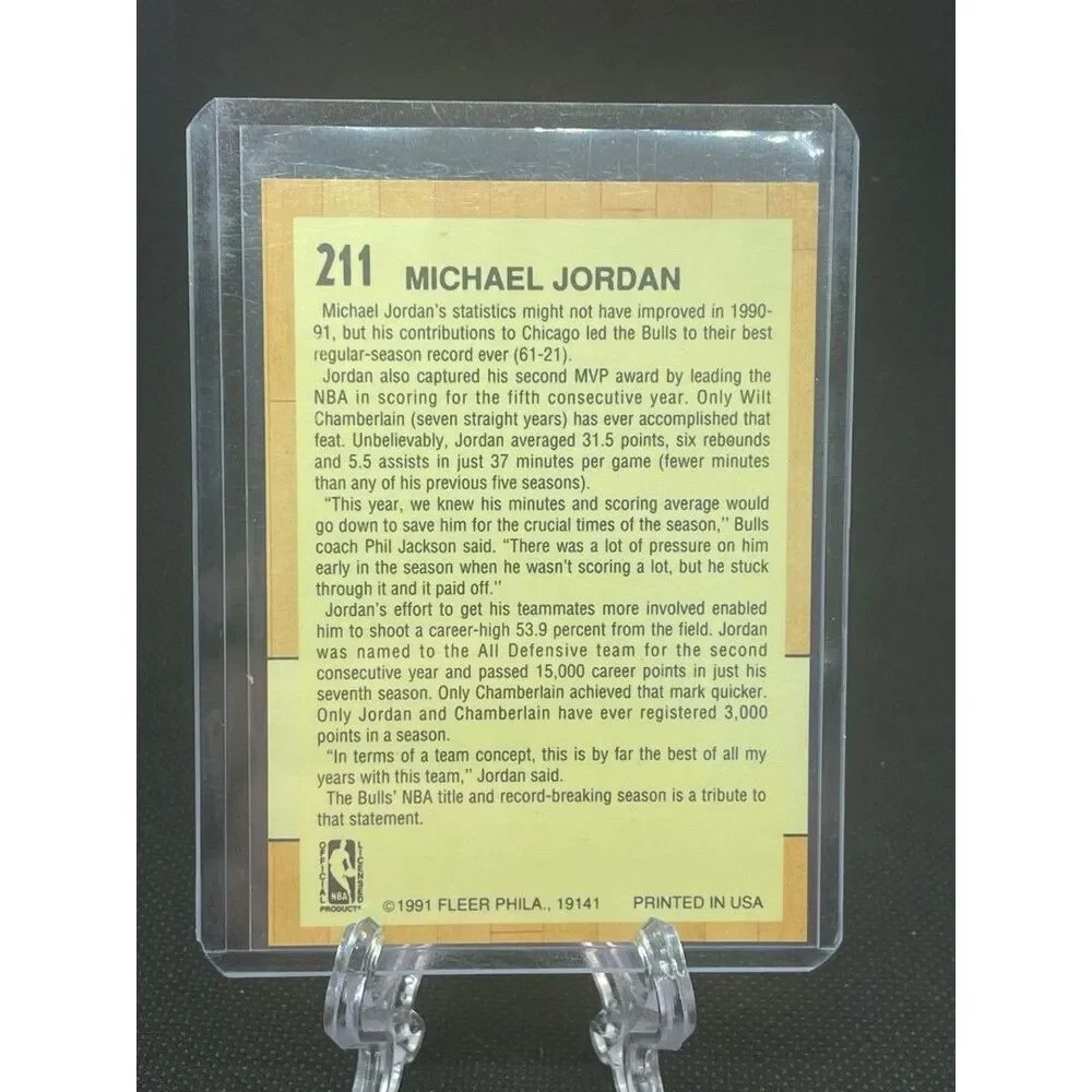Michael Jordan Card 1991-92 Fleer #211
